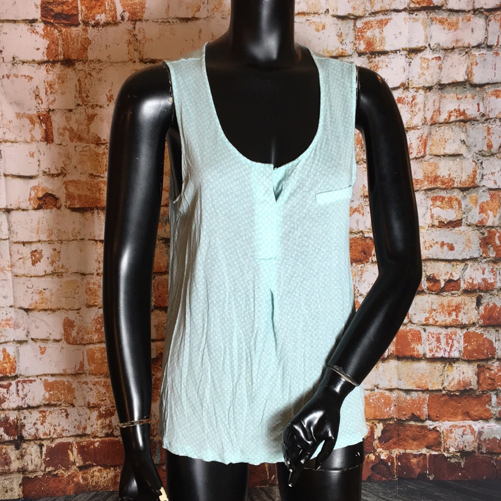 Ann Taylor Blue and White Tank Top